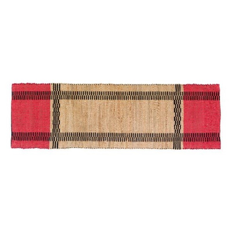 CARPET LION JUTE RED BLACK NATURAL 200